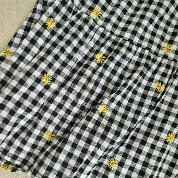 Old Navy Embroidered Daisy Black Gingham Dress - Picture 4 of 6